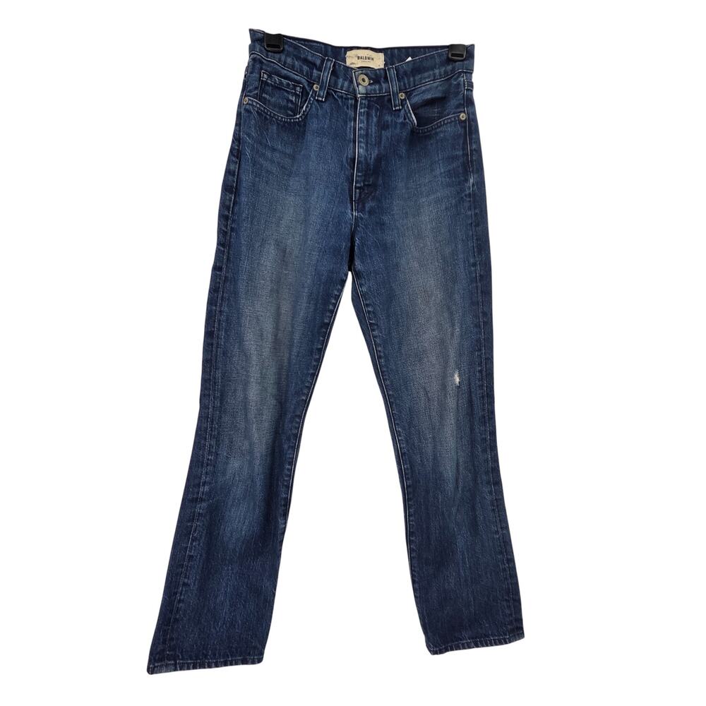 BALDWIN SZ 25 BLUE THERESE CUT 421 HIGH RISE CLASSIC STRAIGHT COTTON JEANS